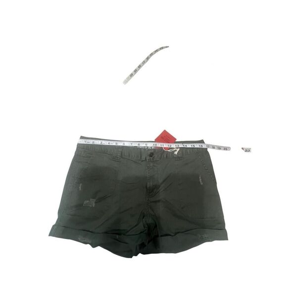 Mossimo Mid Rise Olive Green Roll up distressed shorts Sz 10 NWT - Picture 5 of 8